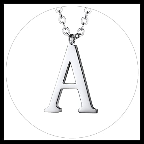 PROSTEEL Women's Trendy Gold Plated Black 316 Stainless Steel Initial Necklace, Adjustable 20-22"imentierten Mineralwass