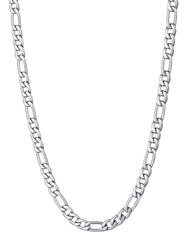 Men's 18K Gold Plated Figaro Chain Necklace 3mm-9mm, 16"-30"