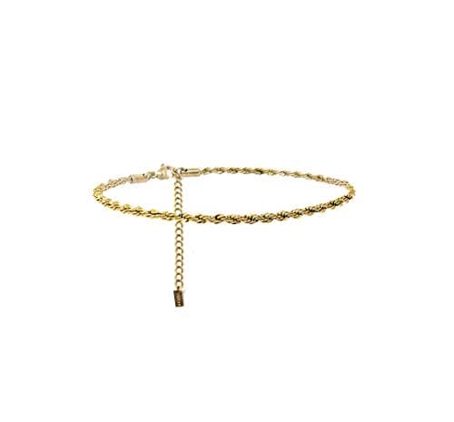 Fashion 21 Stainless Steel Cuban Rope Chain Anklet for Women Adjustable Waterproof Beach Fashion