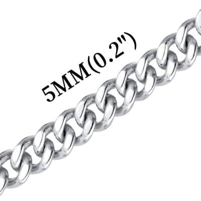 Men's Solid Cubian Link Cross Necklace - VNOX Stainless Steel Silver/Gold Plated Jewelry