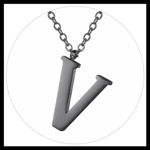 PROSTEEL Women's Trendy Gold Plated Black 316 Stainless Steel Initial Necklace, Adjustable 20-22"imentierten Mineralwass