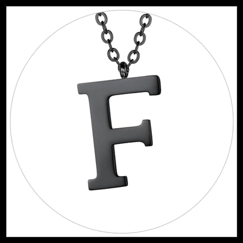 PROSTEEL Women's Trendy Gold Plated Black 316 Stainless Steel Initial Necklace, Adjustable 20-22"imentierten Mineralwass