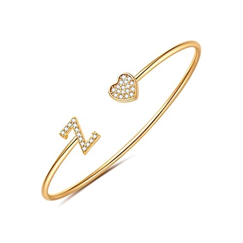 BRIJEWLIC 14K Gold Plated Initial Bracelets for Women and Girls