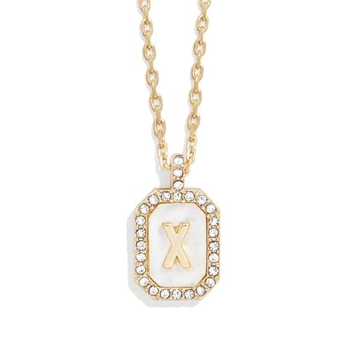 BaubleBar Gold & Mother of Pearl Initial Necklaces
