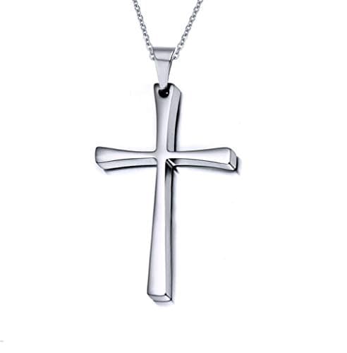 MOMOL 18K Gold Plated Stainless Steel Cross Pendant Necklace for Men and Women