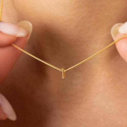 MonooC Personalized Lowercase Initial 14K Gold Necklaces for Women & Girls