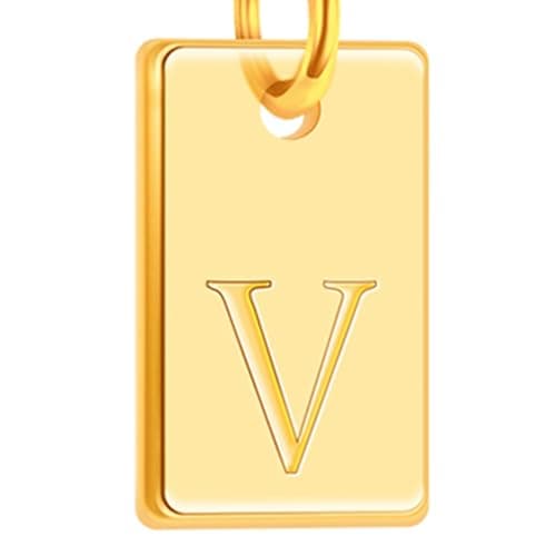 Poxtex Gold Plated Initial Necklace, Non-Tarnish, Women's Square Pendant Jewelry_gifts
