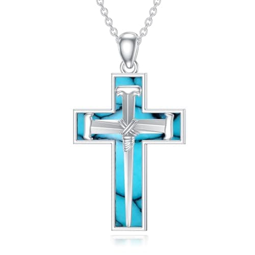 MEIDERBO 925 Sterling Silver 3 Nail Cross Pendant Men's Jewelry