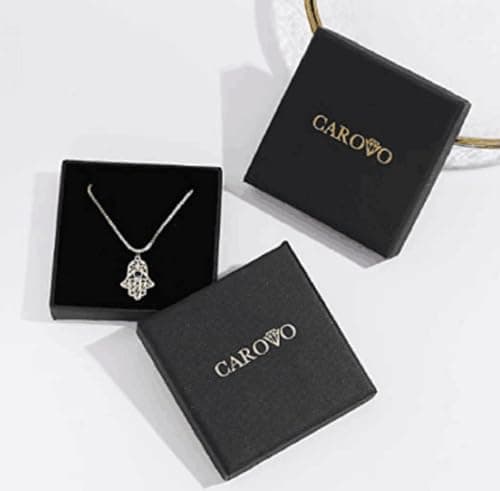 CAROVO Women's Dainty 14K Gold/Silver Letter Pendant Choker Necklace Monogram Jewelry Gift