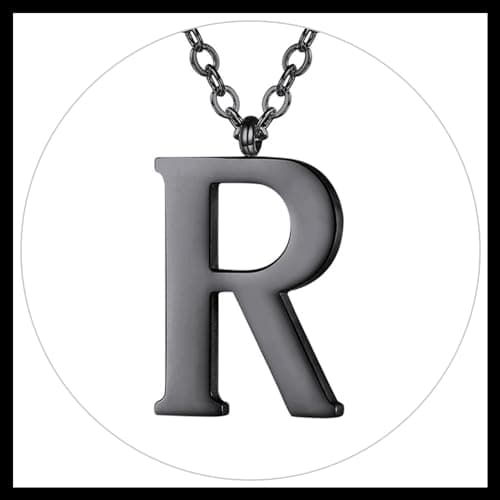 PROSTEEL Women's Trendy Gold Plated Black 316 Stainless Steel Initial Necklace, Adjustable 20-22"imentierten Mineralwass