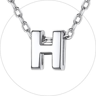 Chic Silver 925 Sterling Initial Necklace for Women, Personalized Gift (with Box)