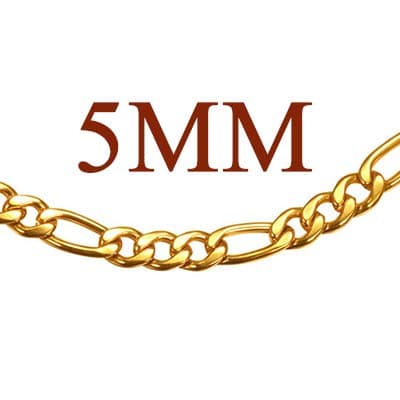 18K Gold or Rose Gold Stainless Steel Heart/Rope/Figaro/Cuban Chain Ankletbracelet, 25-30 CM