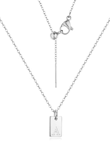 Trendy Silver Initial Pendant Necklace for Women