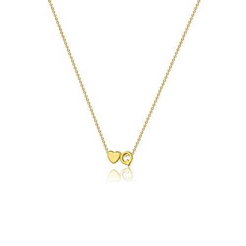 VIROMY Gold Initial Heart Necklace for Women Dainty 14K Gold Plated Pendant Jewelry