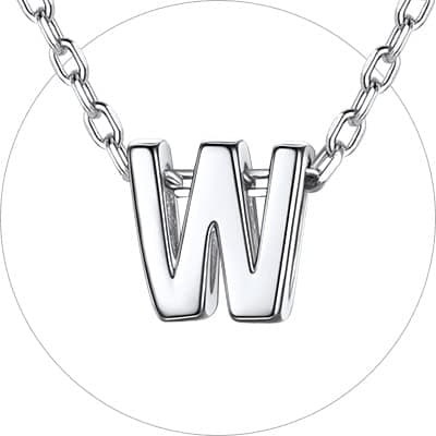 Chic Silver 925 Sterling Initial Necklace for Women, Personalized Gift (with Box)