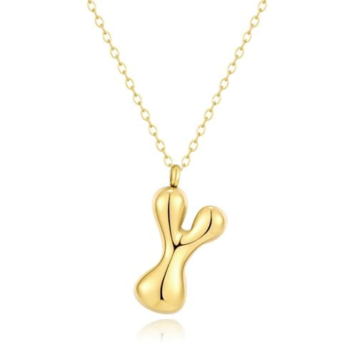 Kainier Colorful Balloon Alphabet Name Pendant 14K Gold Plated Necklaces…