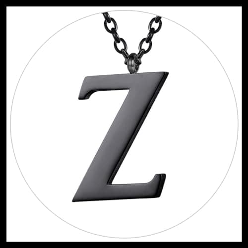 PROSTEEL Women's Trendy Gold Plated Black 316 Stainless Steel Initial Necklace, Adjustable 20-22"imentierten Mineralwass