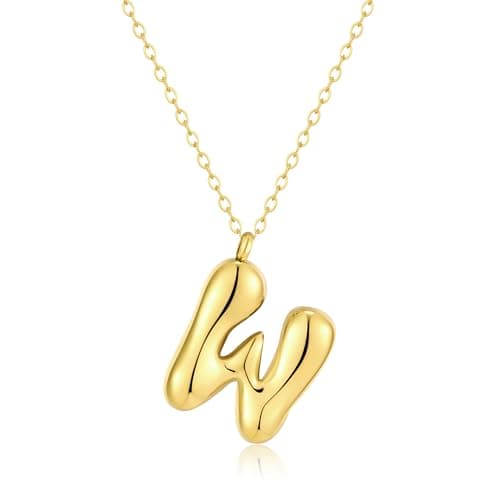 Kainier Colorful Balloon Alphabet Name Pendant 14K Gold Plated Necklaces…