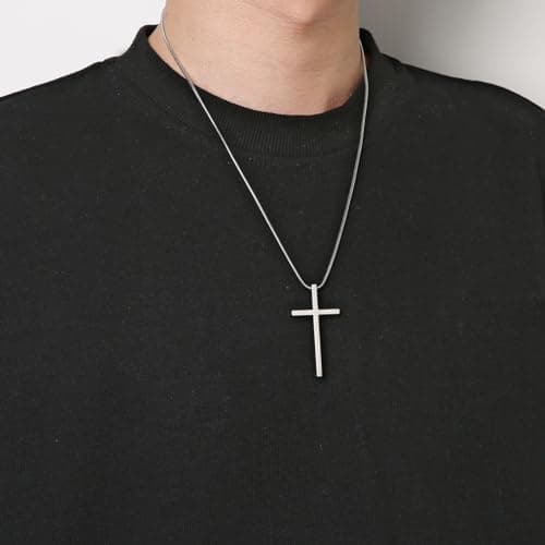 HZMAN Philippians 4:13 Strength Cross Pendant Stainless Steel Necklace