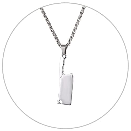 Stainless Steel 18K Gold Plated U7 Punk Dagger Pendant Necklace 22-24 Inches