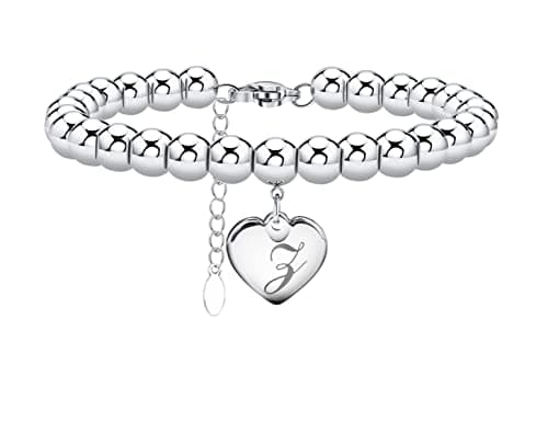 Monily Stainless Steel Heart Alphabet Bracelet for Women