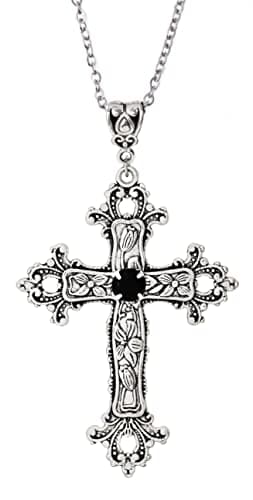 Sacina Gothic Cross Necklace, Zinc Alloy Pendant, Gift for Men & Women