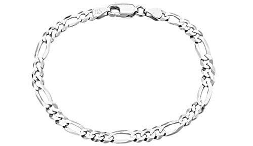 Savlano 925 Sterling Silver Solid Italian Figaro Anklet for Women, 0.8mm-5mm, Gift Box Included