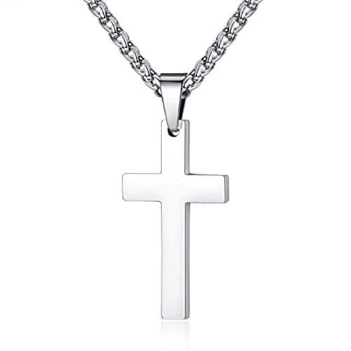 MOMOL 18K Gold Plated Stainless Steel Cross Pendant Necklace for Men and Women