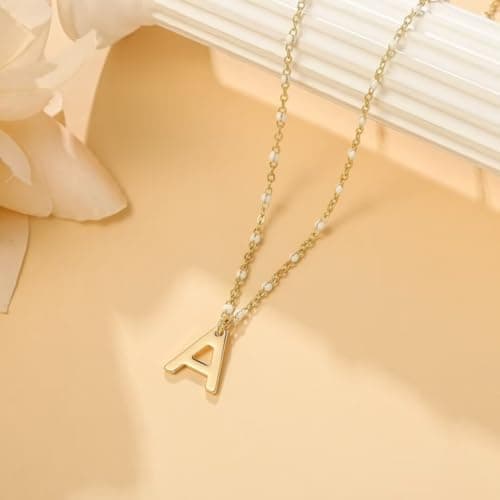 Ursteel Gold Initial Necklace for Women