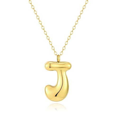 Kainier Colorful Balloon Alphabet Name Pendant 14K Gold Plated Necklaces…
