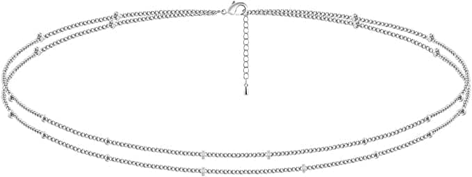 MIDEEO Women's 14K Gold Heart Herringbone Anklets Rhinestone Jewelry Gift