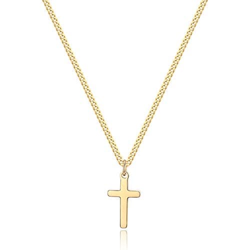 Joxevyia Cross Necklace - 14K Gold Filled Stainless Steel for Men & Women