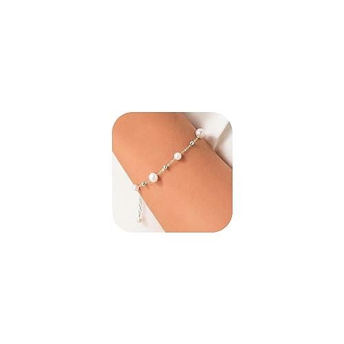 NORVIT 14k Gold Filled Round Pearl Bracelet for Women