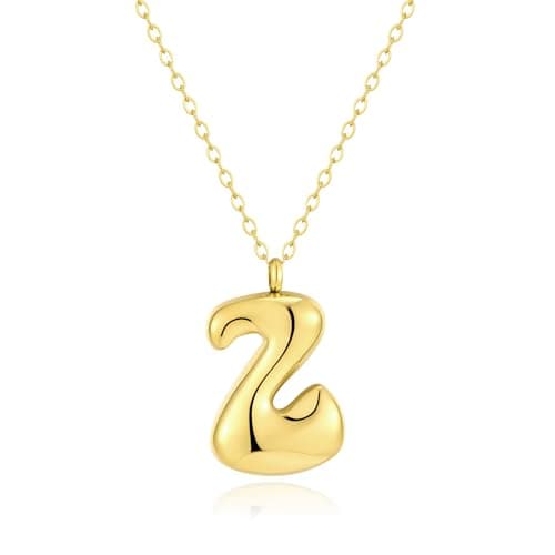 Kainier Colorful Balloon Alphabet Name Pendant 14K Gold Plated Necklaces…