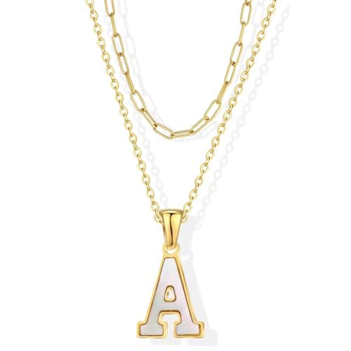 KELMALL Gold Initial Necklace, A-Z Circle Pendant Non-Tarnish Jewelry
