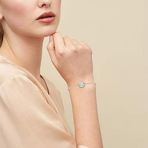 Glimmerst Stainless Steel Personalized Initial Disc Bracelet for Women