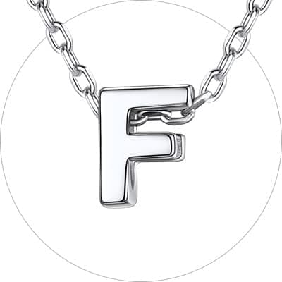 Chic Silver 925 Sterling Initial Necklace for Women, Personalized Gift (with Box)