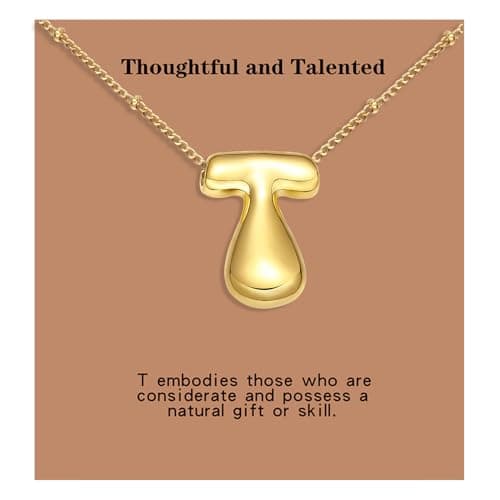 VOJO Gold Plated Balloon Letter Pendant Necklace for Women