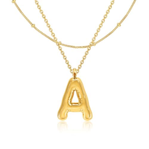 GIFT4U 18K Gold Plated Letter Necklace for Women