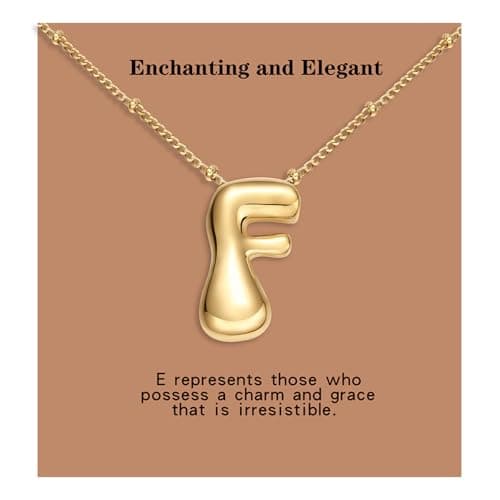 VOJO Gold Plated Balloon Letter Pendant Necklace for Women