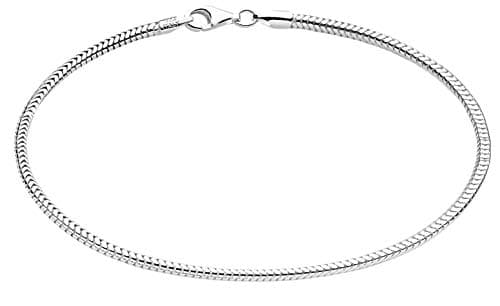 Savlano 925 Sterling Silver Solid Italian Figaro Anklet for Women, 0.8mm-5mm, Gift Box Included