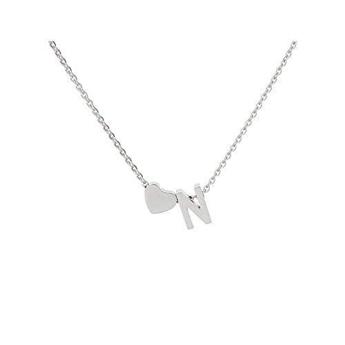 Tiny Gold Heart Initial Necklace - Personalized Mom's Gift for Women