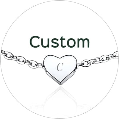 Chic Silver Personalized 925 Sterling Silver Tiny Heart Anklet for Women, Silver/Gold/Rose Gold (With Gift Box)