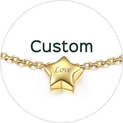 Chic Silver Personalized 925 Sterling Silver Tiny Heart Anklet for Women, Silver/Gold/Rose Gold (With Gift Box)
