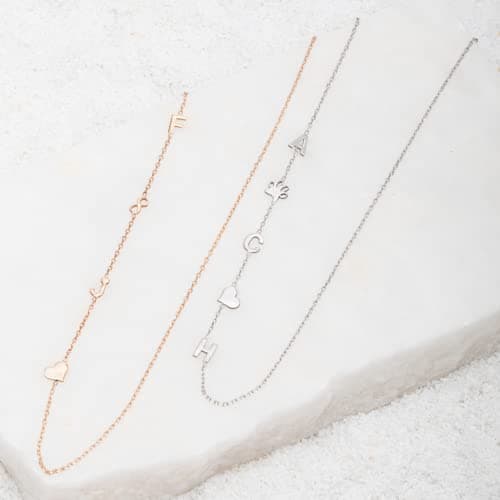 SilveristicJewelry 925 Sterling Silver Sideways Initial Necklace, Custom Letter Gift for Her