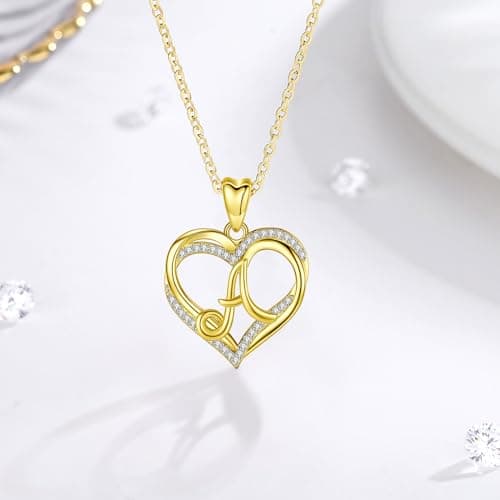 Unique Initial Necklaces for Women & Girls - Personalized Heart Letter Jewelry