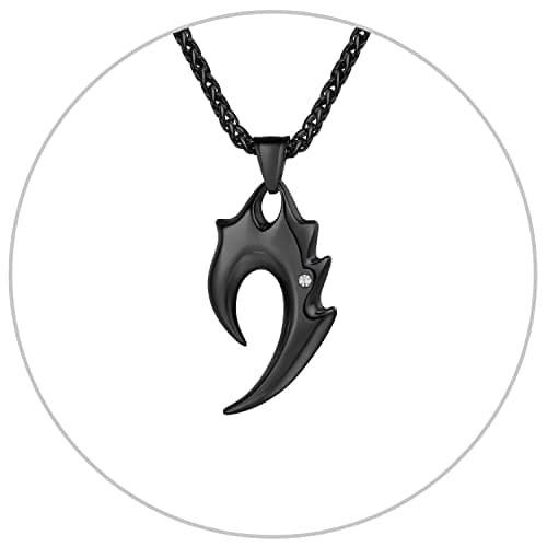 Men's U7 Stainless Steel 18K Gold Plated Arrowhead/Wolf Teeth Pendant Necklace