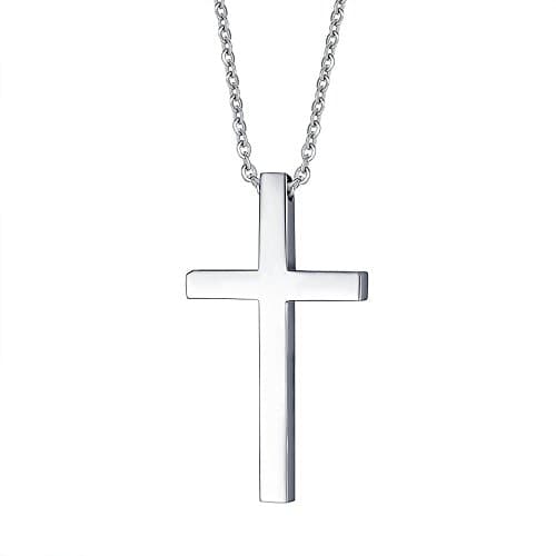 MOMOL 18K Gold Plated Stainless Steel Cross Pendant Necklace for Men and Women