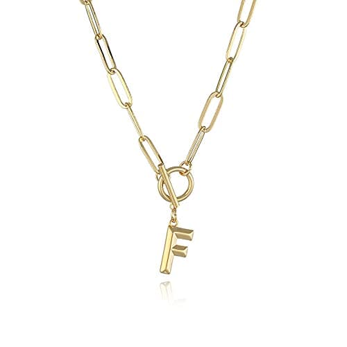 Eben-Ezer Hiphop Gold Initial A-Z Pendant Thick Chain Necklace