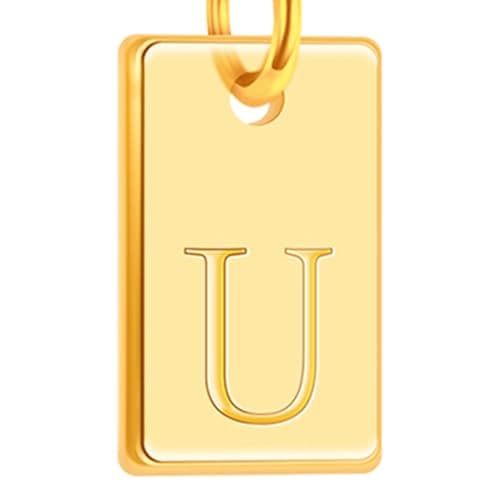 Poxtex Gold Plated Initial Necklace, Non-Tarnish, Women's Square Pendant Jewelry_gifts